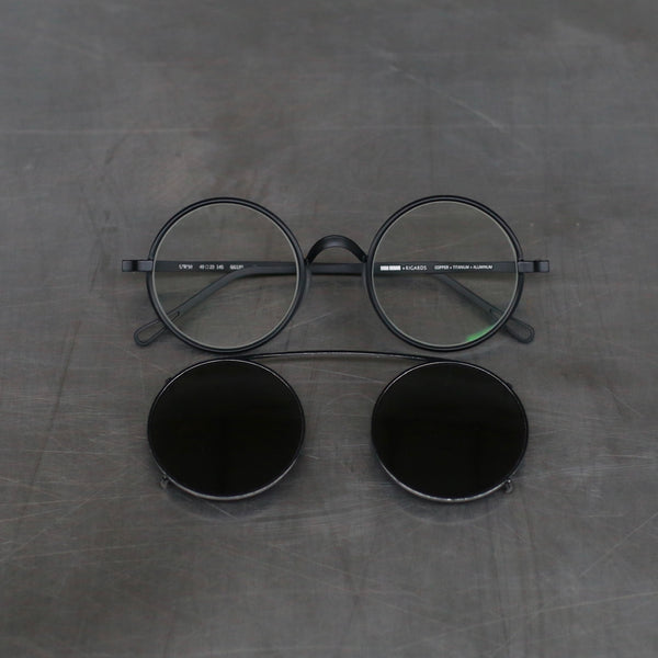 RIGARDS*UMA WANG Joint Magnetic Round Frame Sunglasses RG00UW50 Series RG-RG00UW50-YGHFGHTMSH Matte Black Frame + Retro Black Frame Transparent Lens + Dark Gray Lens